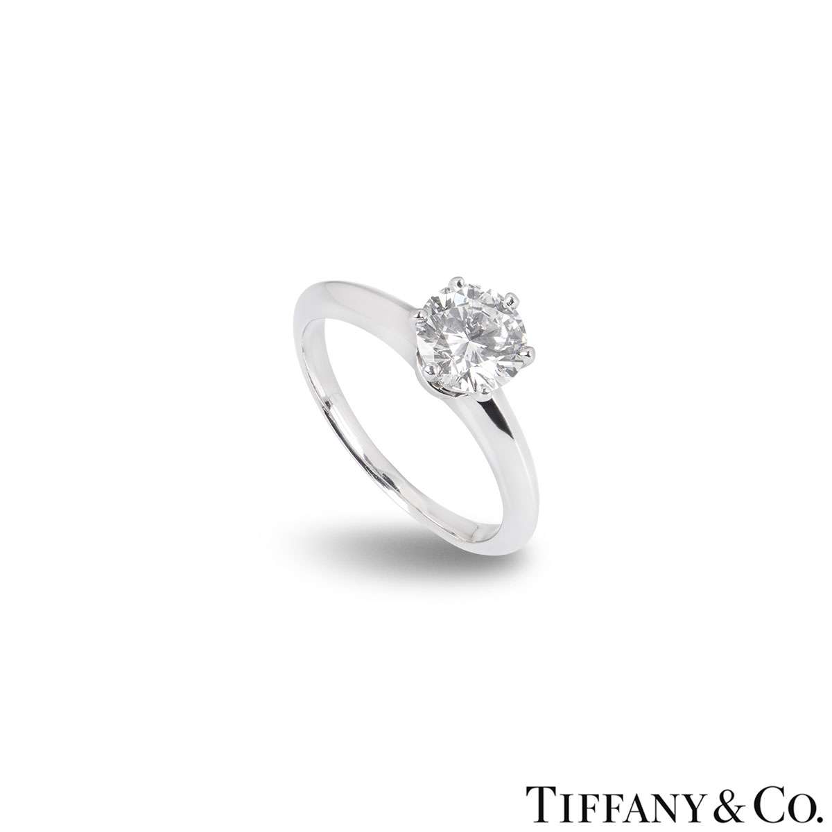 Tiffany & Co. Round Brilliant Cut Diamond Ring 0.99ct G/VS2 XXX | Rich ...